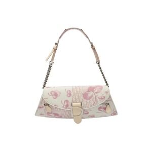 Christian Dior Trotter Line Shoulder Bag White Pink